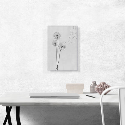 Dandelion Gray Black Vertical Rectangle