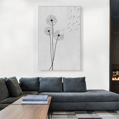 Dandelion Gray Black Vertical Rectangle