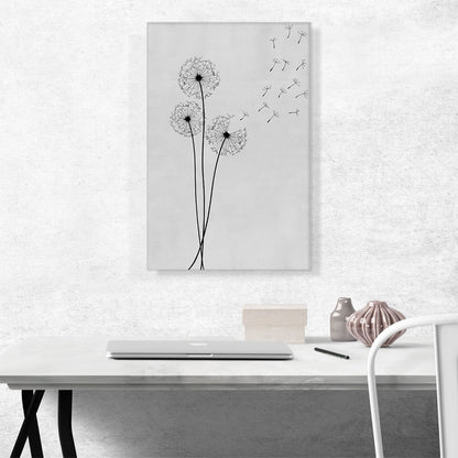 Dandelion Gray Black Vertical Rectangle