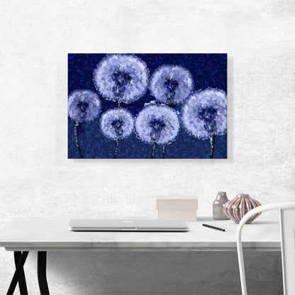 Dandelion Navy Blue Rectangle