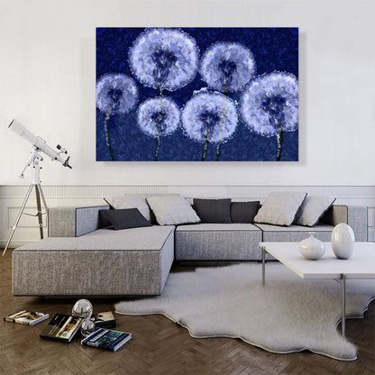 Dandelion Navy Blue Rectangle