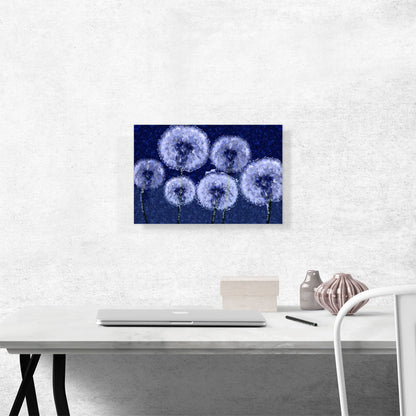 Dandelion Navy Blue Rectangle