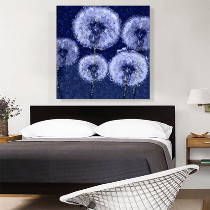 Dandelion Navy Blue Square