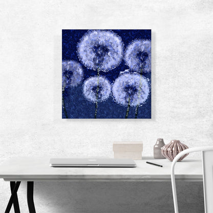 Dandelion Navy Blue Square