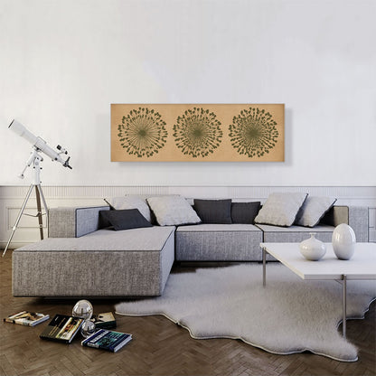 Dandelion Olive Beige Brown Panoramic