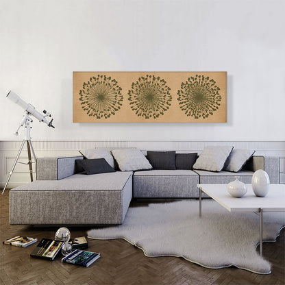 Dandelion Olive Beige Brown Panoramic