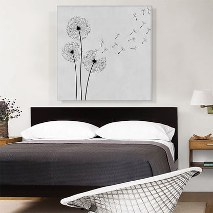 Dandelion Plant Flower Gray Black Square