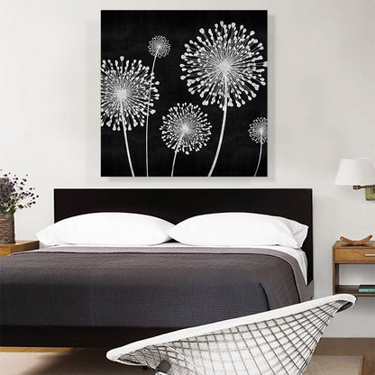 Dandelion Black and White Square