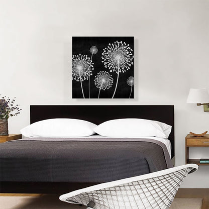 Dandelion Black and White Square