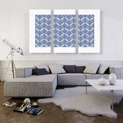 Art Deco Blue Organic Shapes on White
