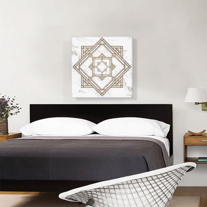 Art Deco Brown Lines on White