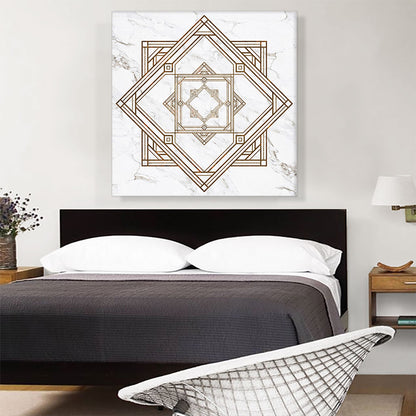Art Deco Brown Lines on White