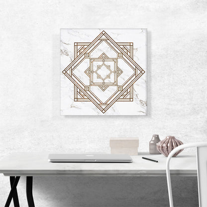 Art Deco Brown Lines on White