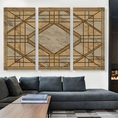 Art Deco Brown Tan Geometric Design