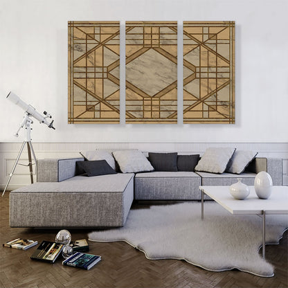 Art Deco Brown Tan Geometric Design