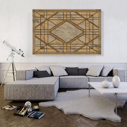 Art Deco Brown Tan Geometric Design