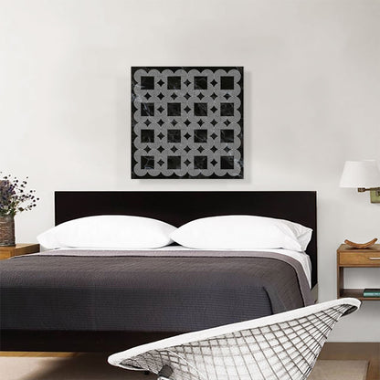 Art Deco Circles Squares on Black