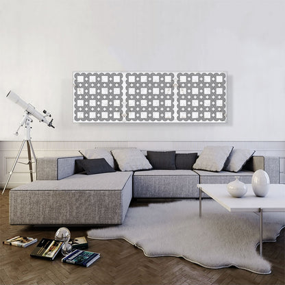 Art Deco Circles Squares on White Panoramic