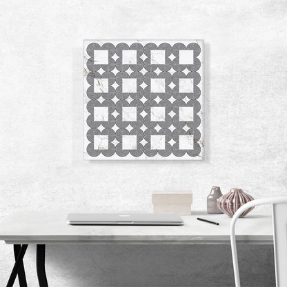 Art Deco Circles Squares on White
