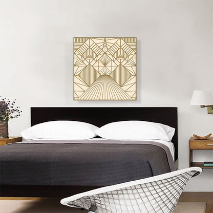 Art Deco Geometric Beige Lines Squares
