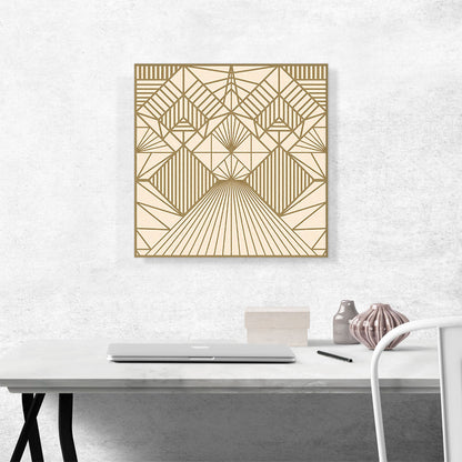 Art Deco Geometric Beige Lines Squares