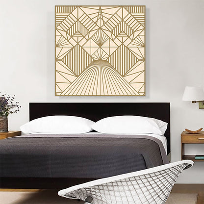 Art Deco Geometric Beige Lines Squares