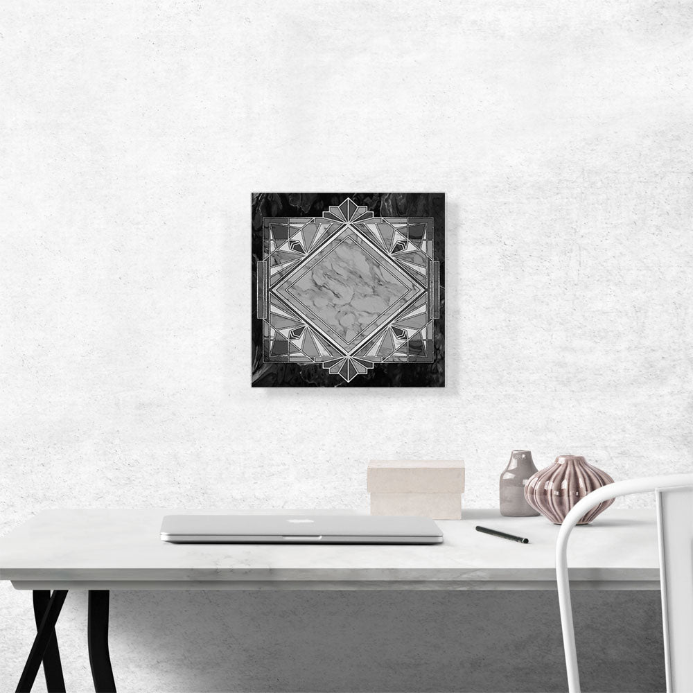 Art Deco Geometric Design on Black