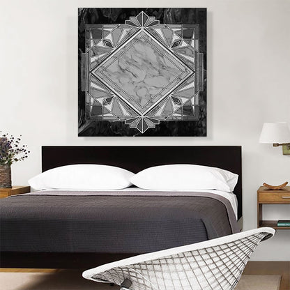 Art Deco Geometric Design on Black