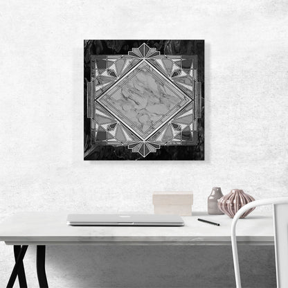 Art Deco Geometric Design on Black