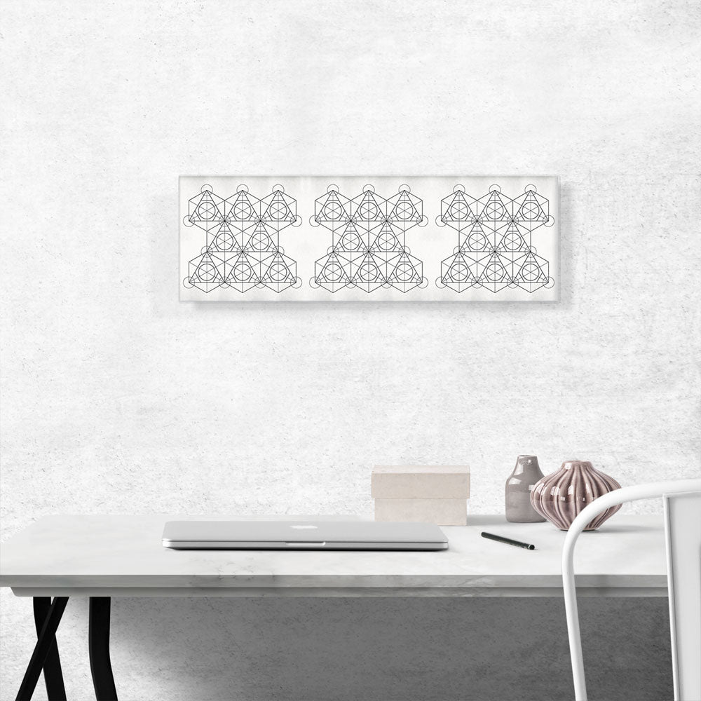 Art Deco Geometric Design on White Panoramic
