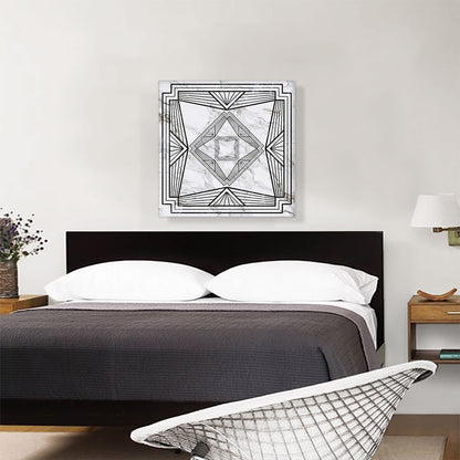 Art Deco Black Geometric Lines on White