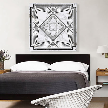 Art Deco Black Geometric Lines on White