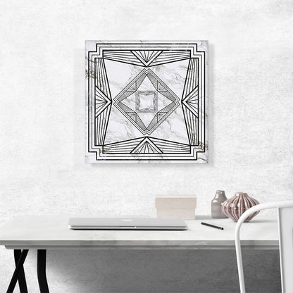 Art Deco Black Geometric Lines on White