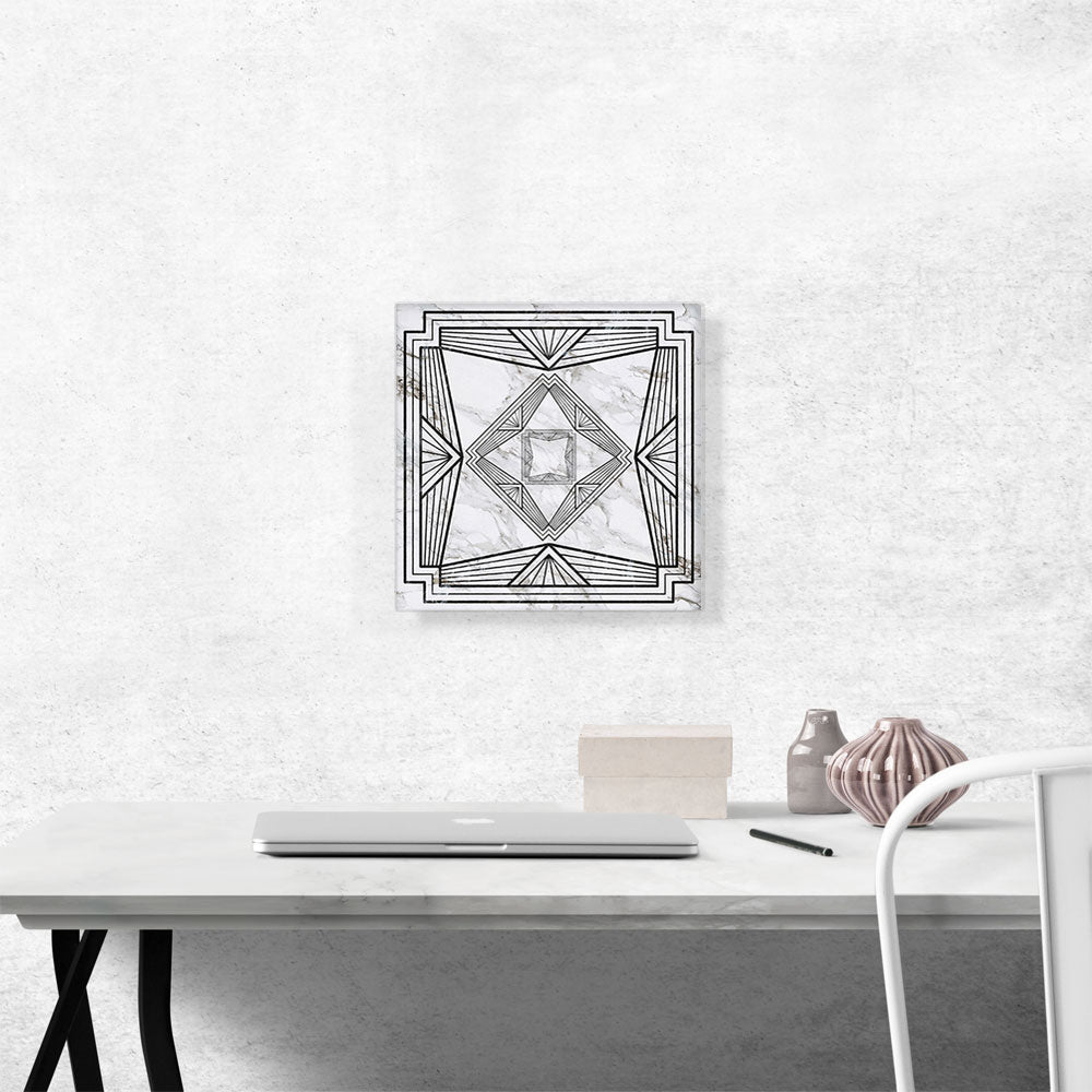 Art Deco Black Geometric Lines on White