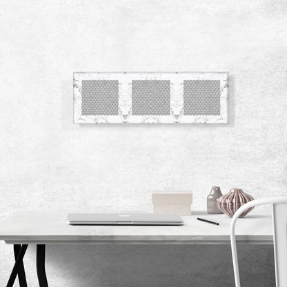 Art Deco Geometric Diamond Design on White Panoramic