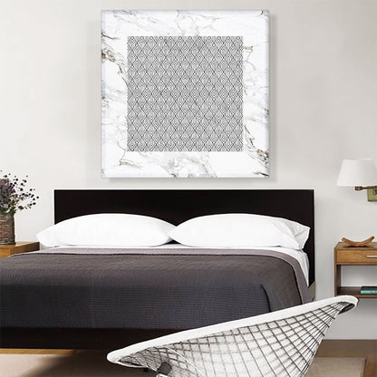 Art Deco Geometric Diamond Design on White