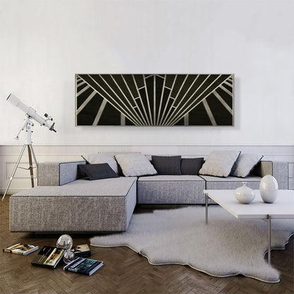 Art Deco Geometric Gray Black Panoramic