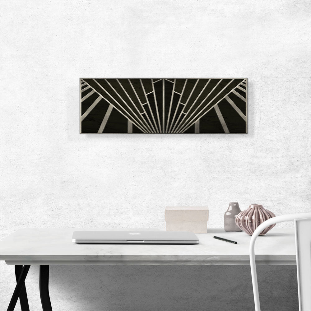 Art Deco Geometric Gray Black Panoramic