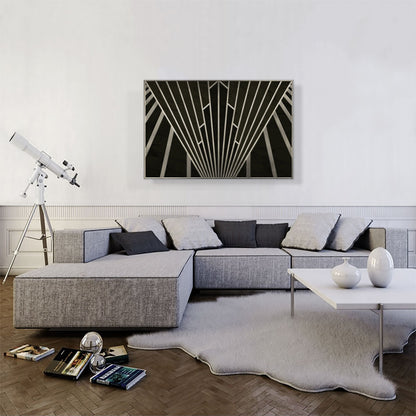 Art Deco Geometric Gray Black
