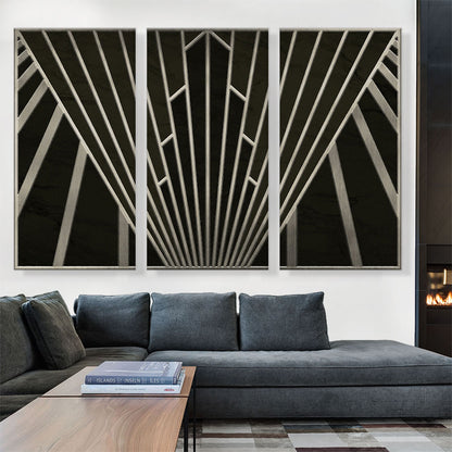 Art Deco Geometric Gray Black