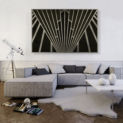 Art Deco Geometric Gray Black