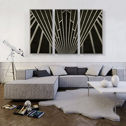 Art Deco Geometric Gray Black