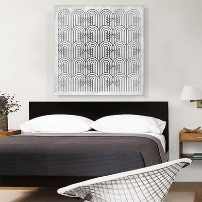Art Deco Geometric Gray White Design