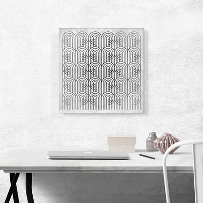 Art Deco Geometric Gray White Design