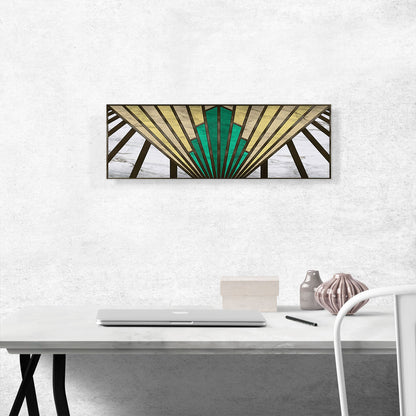 Art Deco Geometric Yellow Green Black Panoramic