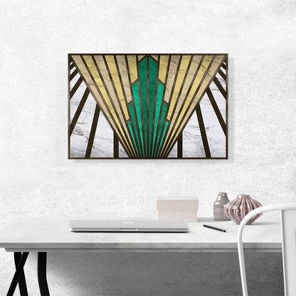 Art Deco Geometric Yellow Green Black