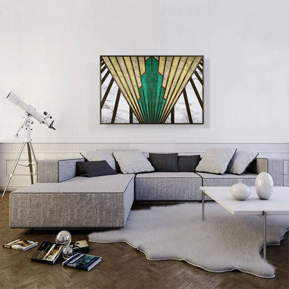 Art Deco Geometric Yellow Green Black