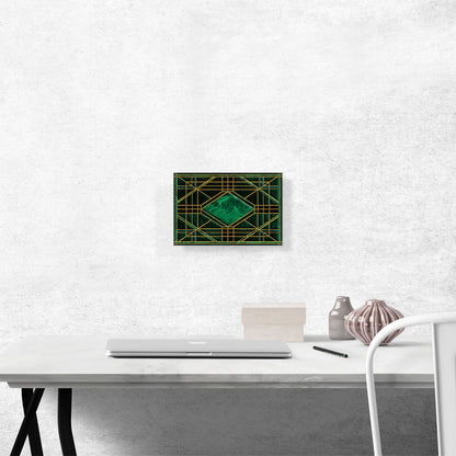 Art Deco Jade-Green Design on Black