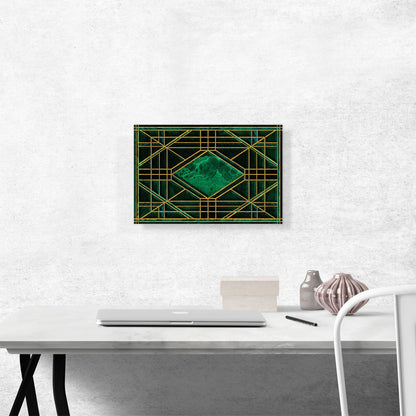 Art Deco Jade-Green Design on Black