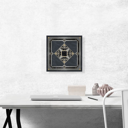 Art Deco Squares Diamonds on Dark Gray